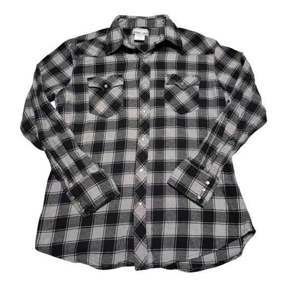 Wrangler Other - Wrangler Wrancher Plaid Flannel Pearl Snap Long Sleeve Shirt Men's Large